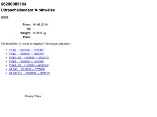 bontott BMW X3 Tolatóradar Fej