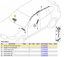 bontott BMW X3 Utasoldali Légzsák