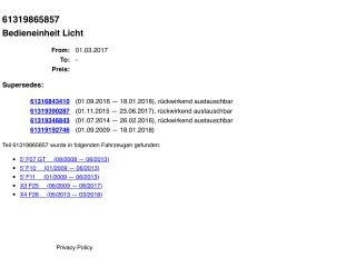 bontott BMW X3 Világítás Kapcsoló