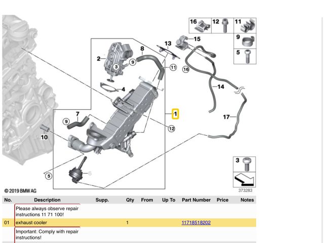bontott BMW X3 EGR Hűtő