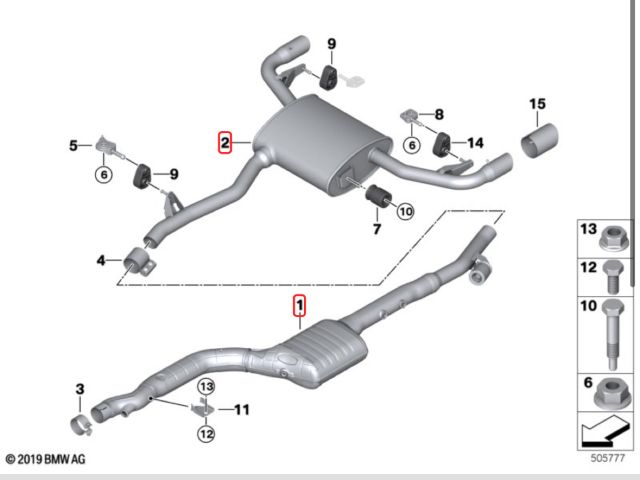 bontott BMW X3 Komplett Kipufogó Rendszer