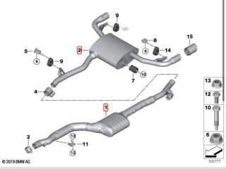 bontott BMW X3 Komplett Kipufogó Rendszer