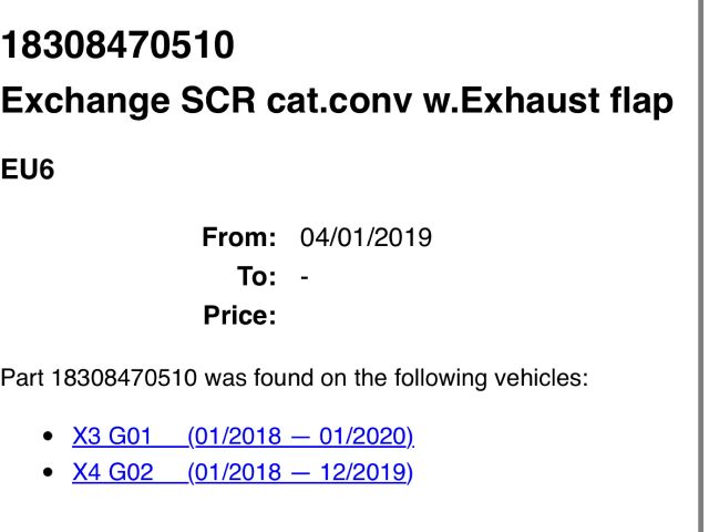 bontott BMW X3 Komplett Kipufogó Rendszer