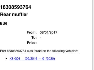 bontott BMW X3 Komplett Kipufogó Rendszer