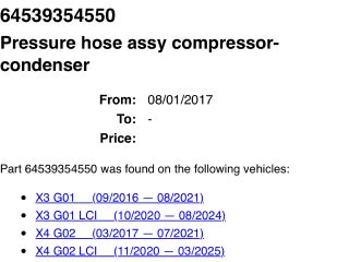 bontott BMW X3 Klíma Cső