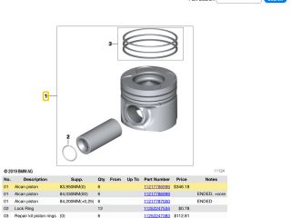 bontott BMW X5 Dugattyú és Hajtókar