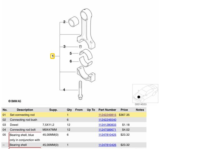 bontott BMW X5 Dugattyú és Hajtókar
