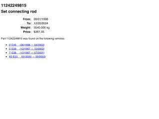 bontott BMW X5 Dugattyú és Hajtókar