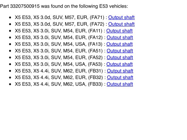 bontott BMW X5 Jobb hátsó Féltengely