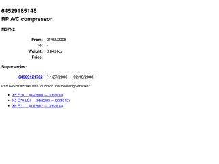 bontott BMW X5 Klímakompresszor