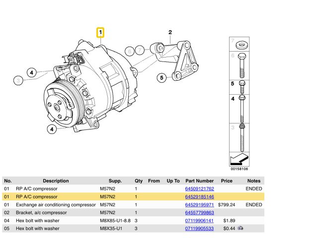 bontott BMW X5 Klímakompresszor