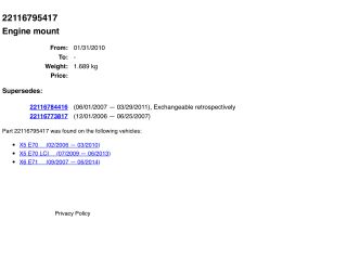 bontott BMW X5 Motor Tartó Bak (Pozíciófüggetlen)