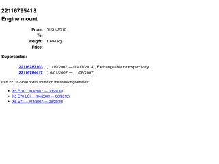 bontott BMW X5 Motor Tartó Bak (Pozíciófüggetlen)