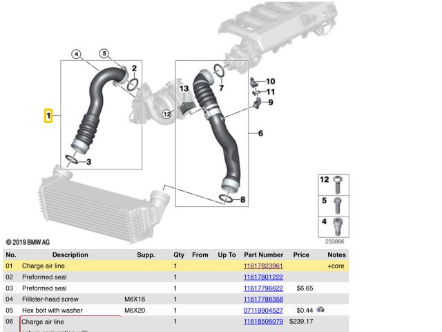 bontott BMW X5 Turbócső