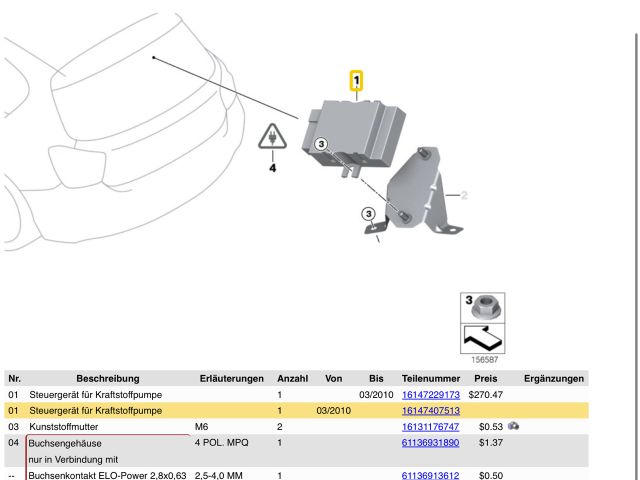 bontott BMW X5 Üzemanyag Szivattyú Relé