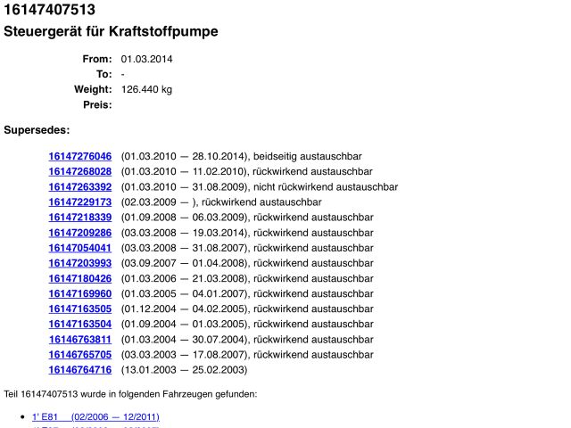 bontott BMW X5 Üzemanyag Szivattyú Relé