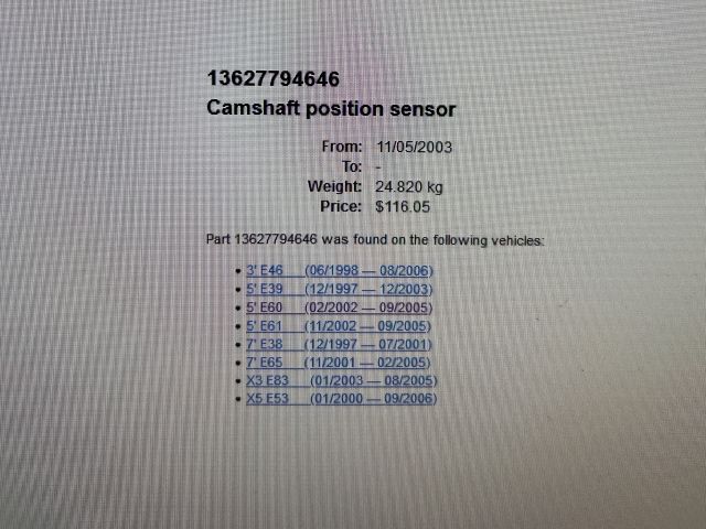 bontott BMW X5 Vezérműtengely Fordulatszám Jeladó