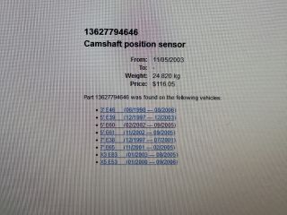 bontott BMW X5 Vezérműtengely Fordulatszám Jeladó