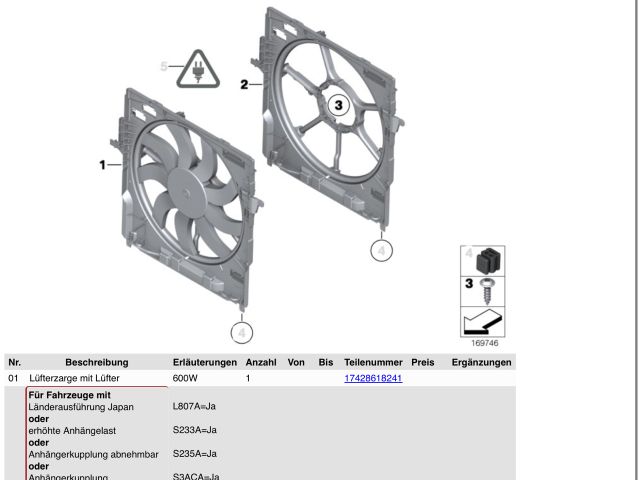 bontott BMW X5 Klímahűtő Ventilátor
