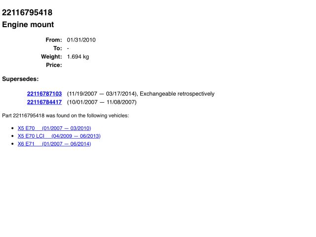 bontott BMW X5 Motor Tartó Bak (Pozíciófüggetlen)