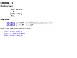 bontott BMW X5 Motor Tartó Bak (Pozíciófüggetlen)