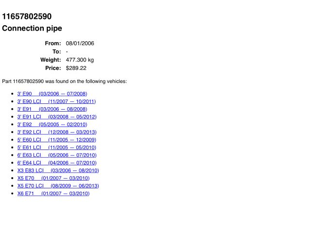 bontott BMW X5 Turbócső