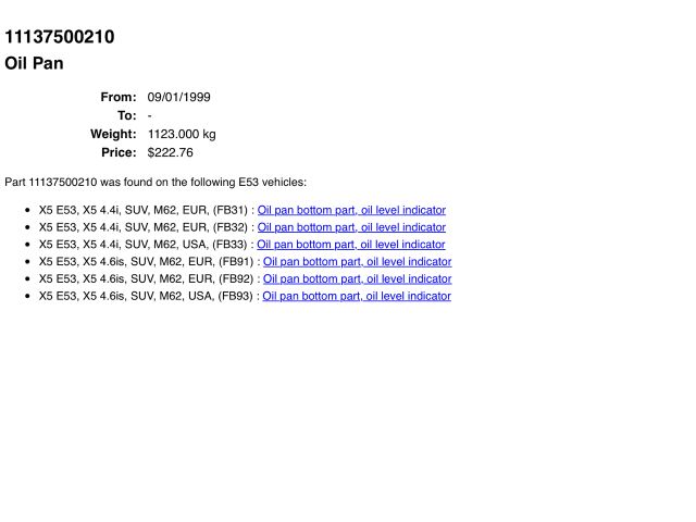 bontott BMW X5 Olajteknő