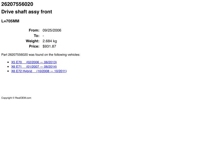 bontott BMW X5 Kardántengely