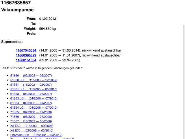 bontott BMW X5 Vákumpumpa