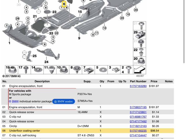 bontott BMW X5 Alsó Motorburkolat