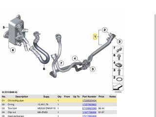 bontott BMW X5 Automata Váltó Olaj Cső