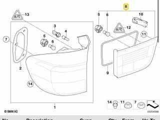 bontott BMW X5 Bal Belső Hátsó Lámpa