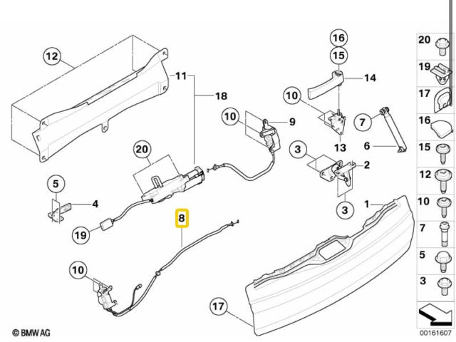bontott BMW X5 Bal Csomagtérajtó Zárszerkezet