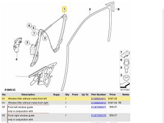 bontott BMW X5 Bal első Ablakemelő Szerkezet (Elektromos)