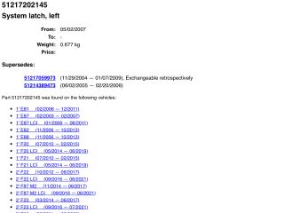 bontott BMW X5 Bal első Ajtózár