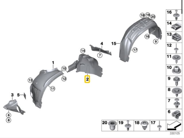 bontott BMW X5 Bal első Hátsó Dobbetét (Kerékjárati, Műanyag)