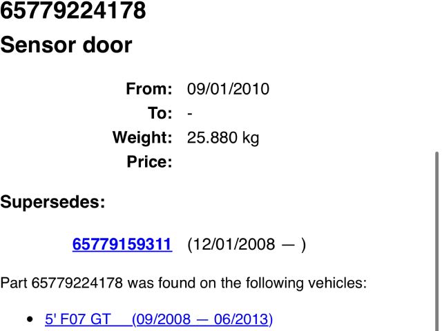 bontott BMW X5 Bal első Légzsák érzékelő