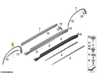 bontott BMW X5 Bal első Sárvédő Díszléc