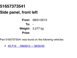 bontott BMW X5 Bal első Sárvédő