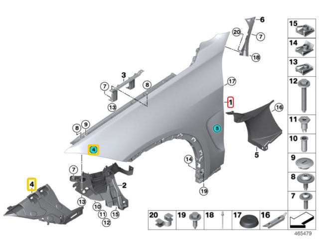 bontott BMW X5 Bal első Sárvédő