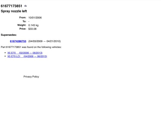 bontott BMW X5 Bal Fényszórómosó Fúvóka