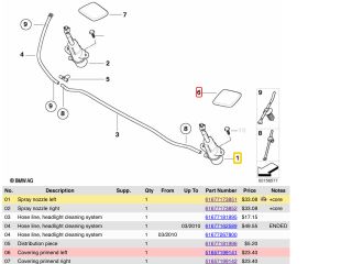 bontott BMW X5 Bal Fényszórómosó Fúvóka