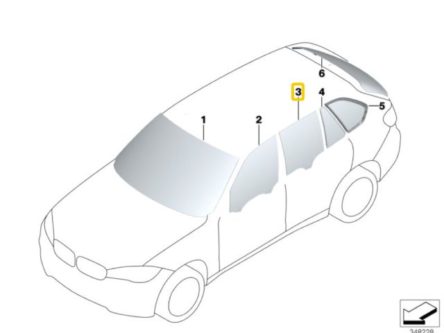 bontott BMW X5 Bal hátsó Ablak