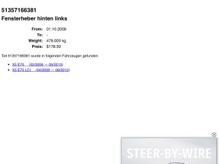 bontott BMW X5 Bal hátsó Ablakemelő Szerkezet (Elektromos)