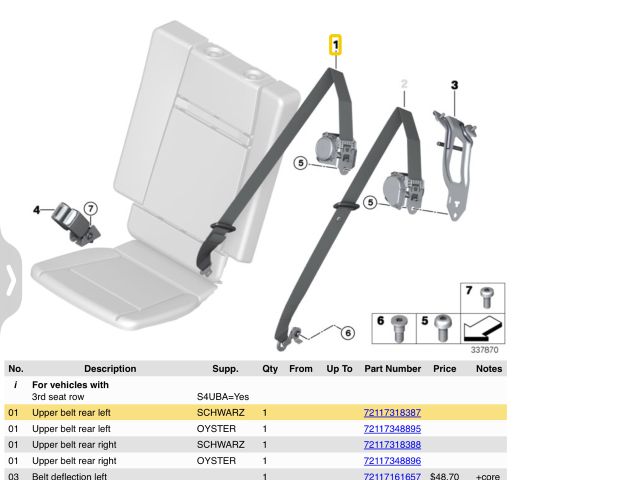 bontott BMW X5 Bal hátsó Biztonsági Öv