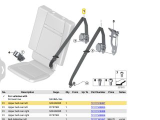 bontott BMW X5 Bal hátsó Biztonsági Öv