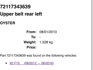 bontott BMW X5 Bal hátsó Biztonsági Öv