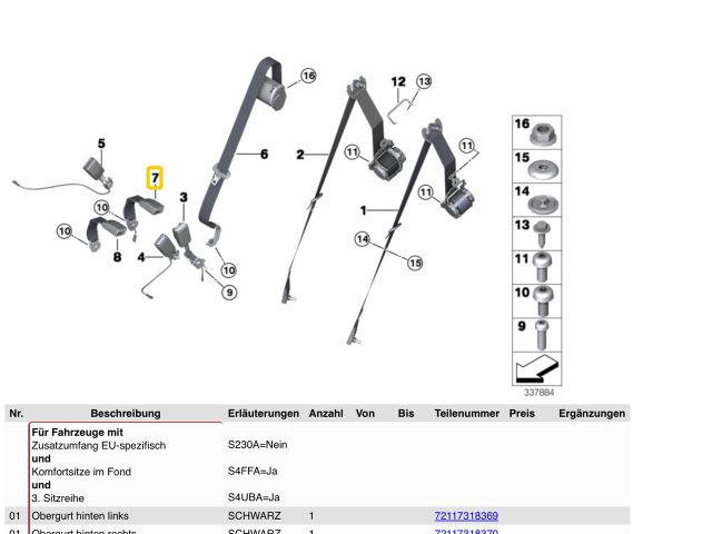 bontott BMW X5 Bal hátsó Biztonsági Öv