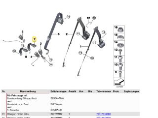 bontott BMW X5 Bal hátsó Biztonsági Öv