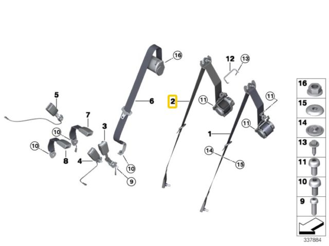 bontott BMW X5 Bal hátsó Biztonsági Öv